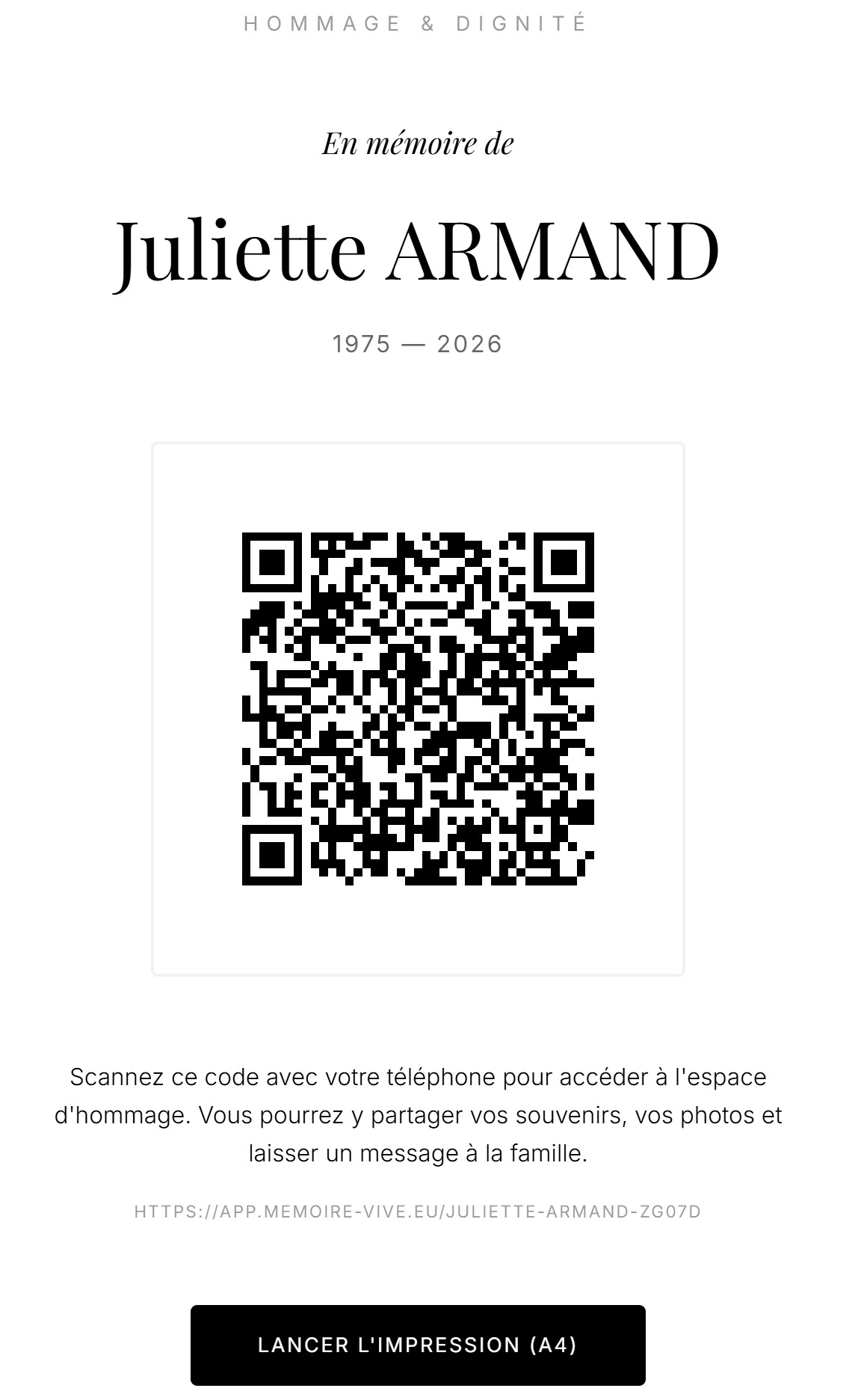 QR Code à imprimer